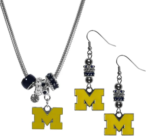 Vista 11 de Siskiyou Sports NCAA womens Euro Bead Earrings and Necklace Set