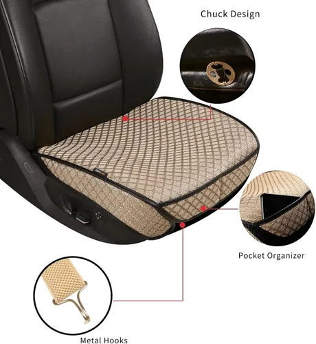 Vista 2 de Cubierta inferior para asiento de automóvil, protector de asiento de automóvil transpirable, cojín para asiento delantero del conductor