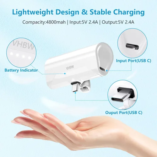 Vista 3 de VHBW 4800mAh Battery Pack for OculusMeta Quest 2 and Quest, Elite Strap, Portable Power Bank for Oculus Quest 2 Accessories, Fast Charging VR