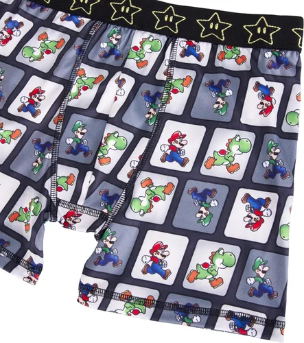 Vista 4 de Nintendo Calzoncillos Super Boxer para Niños con Mario, Luigi, Toad, Yoshi, Peach & Bowser, Tallas 4, 6, 8, 10 y 12
