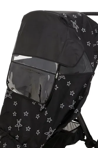 Vista 7 de Funda de lluvia universal para cochecito, protector contra el clima de viaje para bebé, resistente al viento, impermeable, protege del polvo