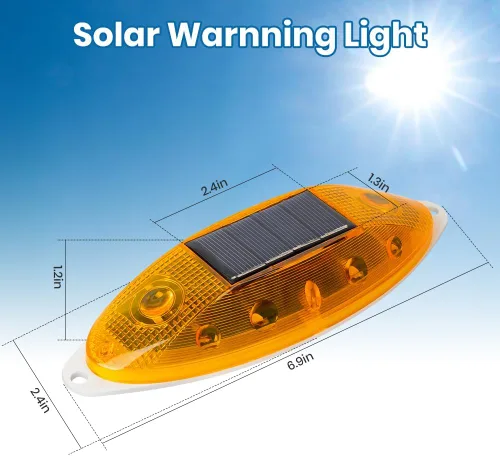 Vista 4 de Luz estroboscópica solar de advertencia LED sensible lámpara de advertencia súper brillante IP65 impermeable control de luz intermitente barricada