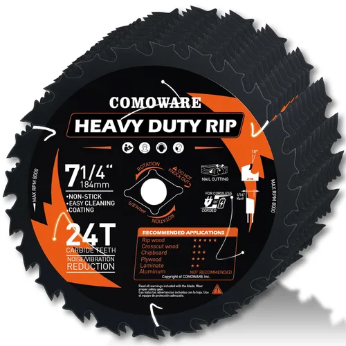 Vista 16 de COMOWARE Hoja de sierra circular de 3 pulgadas, 3 piezas, hoja de sierra circular ATB 36T, eje de 7/16 pulgadas, buje de 3/8 pulgadas, punta