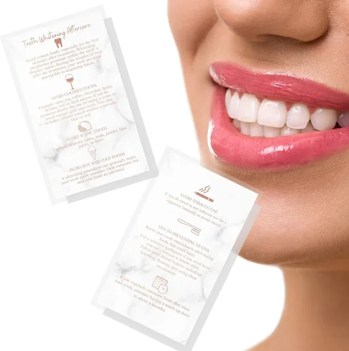 Vista 7 de Tarjetas de instrucciones para el cuidado posterior para blanquear los dientes, paquete de 50, tarjeta de visita de 2 x 3.5 pulgadas
