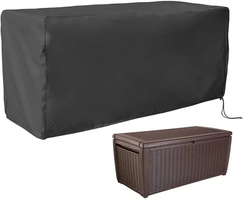 Cubierta para caja de cubierta impermeable resistente al agua, cubierta otomana para patio, protección para todo tipo de clima, cubierta rectangular