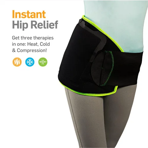 Vista 2 de NatraCure Envoltura para aliviar el dolor de cadera o frío y espalda baja para dolor de espalda lumbar, hernia discal, caderas rígidas, bursitis