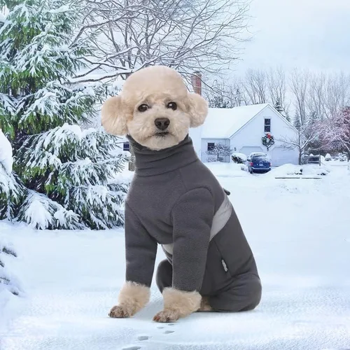 Vista 4 de Abrigos para perros pequeños, pijamas de forro polar para perros pequeños y medianos, chaqueta de invierno para perro, suéter para perros pequeños