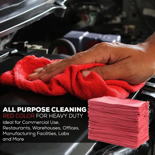 Vista 3 de SIMPLI-MAGIC Toallas de Taller de Algodón 14"x12" (Paquete de 90) – Trapos de Limpieza Reutilizables para Automóviles, Industrias, Garaje y Hogares