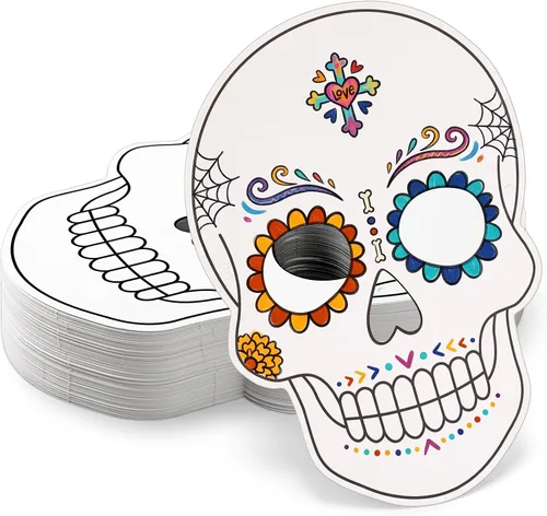 Dia De Los Muertos Mask Craft Kit, Day of The Dead Color Skull Mask