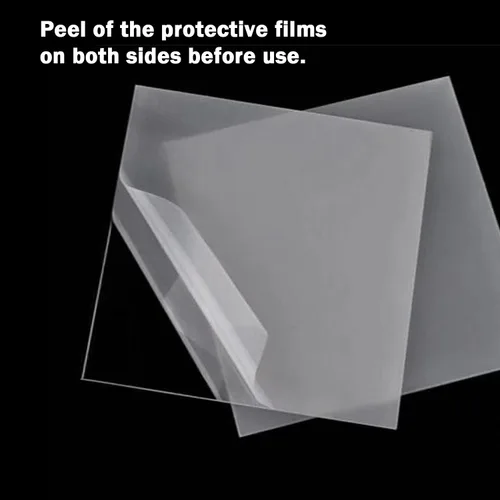 Vista 2 de 6 láminas de acrílico transparente, 8 x 10 x 0.08 pulgadas de grosor (alrededor de 0.079 pulgadas), hojas de plexiglás transparente con película