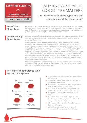Vista 9 de Eldoncard Kit de tipificación de sangre, paquete de 2 pruebas, conozca su tipo de sangre, prueba instantánea y precisa en casa, determina los grupos