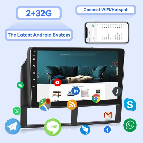 Vista 3 de [2G+32G] Radio de coche para Jeep Grand Cherokee 1999 2000 2001 2002 2003 2004, pantalla táctil Android de 9 pulgadas, estéreo de coche