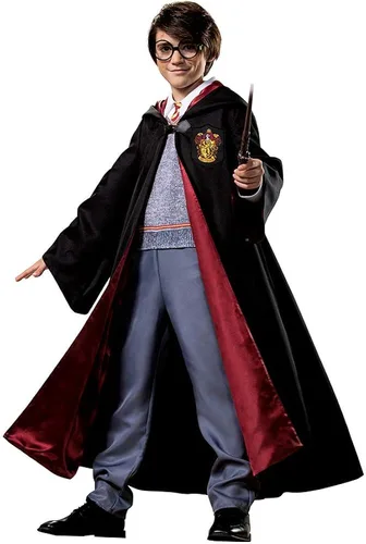 Vista 5 de Harry Potter - Disfraz de primera calidad bata y overol con capucha oficial de Wizarding World para niños talla infantil