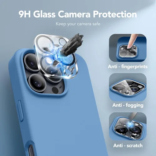 Vista 374 de GONEZ Funda magnética para iPhone 14, compatible con Magsafe, con protector de pantalla + protector de cámara, forro de microfibra antiarañazos