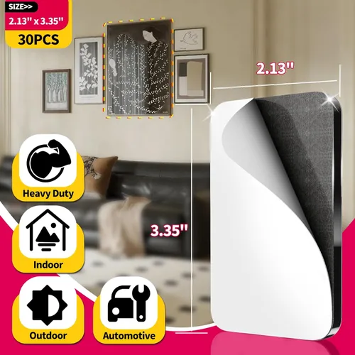 Vista 5 de PHIXBEAR 30 piezas de almohadillas adhesivas de doble cara grandes y resistentes, hechas de 3M, cinta adhesiva de espuma de montaje cuadrada