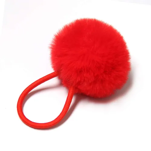 Vista 8 de SUSULU Bandas elásticas de pelo sintético de conejo con pompón para mujer, banda de goma con soporte de cola de caballo de 2.0 in, accesorios 6