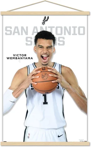 Trends International NBA San Antonio Spurs - Póster de pared de Victor Wembanyama Feature Series 23, 22.37 x 34.00 pulgadas, impresión premium y