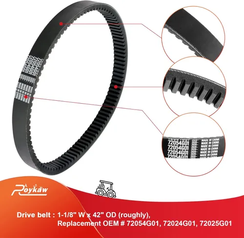 Vista 3 de Roykaw Kits de correa de transmisión de embrague y correa de generador de arranque compatibles con EZGO TXT/Medalist 4 Cycle Gas 350cc/295cc 1994-up