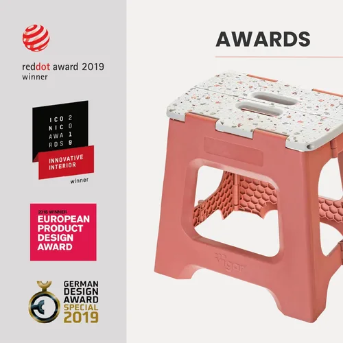 Vista 165 de Vigar Taburete compacto plegable, taburetes de 10-1/2 pulgadas para adultos de hasta 330 libras, taburete ligero, taburete plegable antideslizante