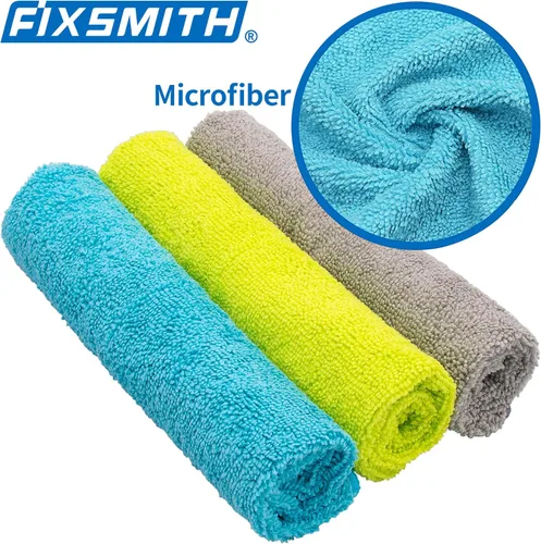 Vista 5 de FIXSMITH Paño de limpieza de microfibra, paquete de 8, tamaño 12 x 16 pulgadas, toallas de limpieza multifuncionales, trapos de limpieza altamente