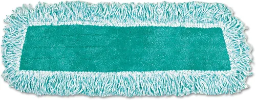 Rubbermaid Commercial Products Almohadilla de polvo de microfibra comercial ligera con flecos, 18 pulgadas, verde, para limpiadores profesionales