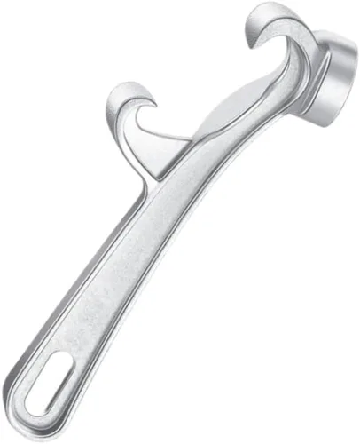 Vista 4 de Abridor de cubo de aluminio de 5 galones con tapa plateada, abridor de latas, herramienta de extracción de tapa resistente para oficina en casa