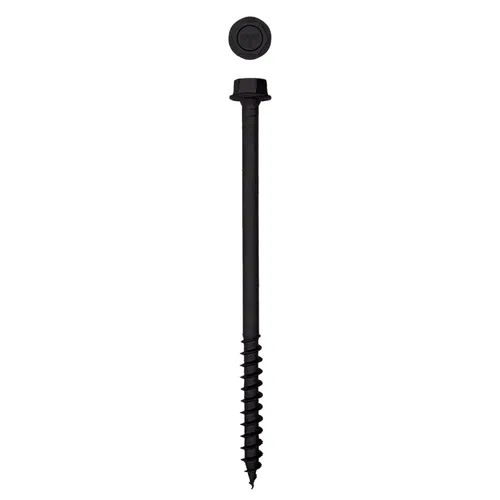 Vista 27 de Tornillos de retraso de madera estructural con cabeza hexagonal exterior de 1/2 "x 5" Powerlags Hex (25 EA)