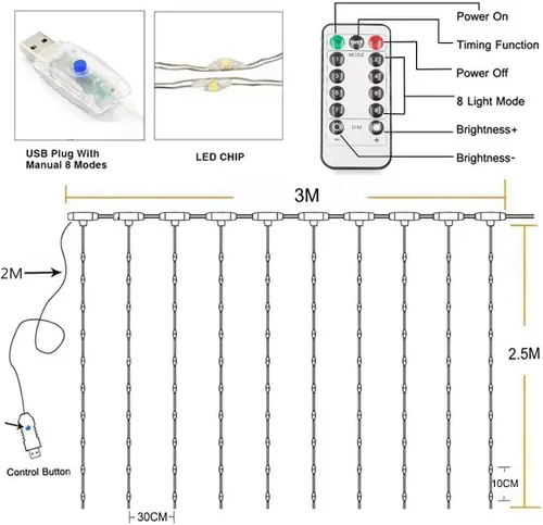 Vista 5 de Dosel de cama Eimilaly con mosquitera y 250 piezas de luces de cortina blancas cálidas, dosel de cama para decoración de habitación de niñas