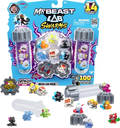 Vista 10 de MrBeast Lab Swarms Series 3, Hyper Fusion Series, paquete de 6 unidades – El paquete de laboratorio incluye 6 micro bestias, 6 calcomanías