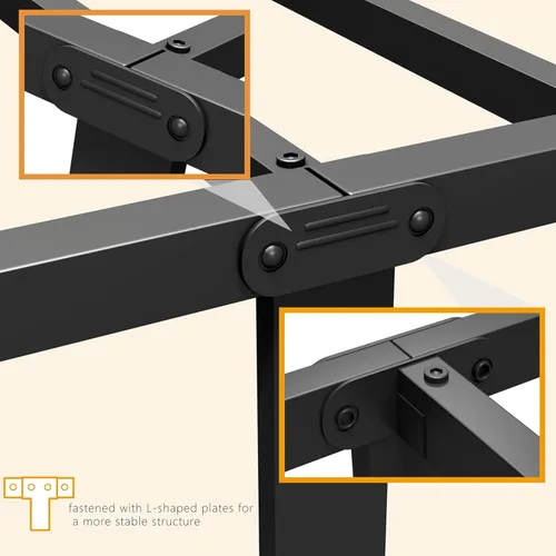 Vista 6 de Base de cama metálica, base de cama tamaño individual de 14 pulgadas con espacio de almacenamiento, base de colchón resistente y de trabajo pesado