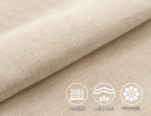 Vista 2 de Stellhome Juego de 2 fundas de almohada de lino para cama, sofá, banco, fundas de cojín cuadradas de yute sólido, 16 x 16 pulgadas (40 cm), Beige
