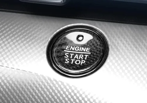 Vista 5 de iJDMTOY Cubierta de Botón de Arranque/Parada del Motor sin Llave de Fibra de Carbono Real Negro Brillante con Apertura para Luz Indicadora