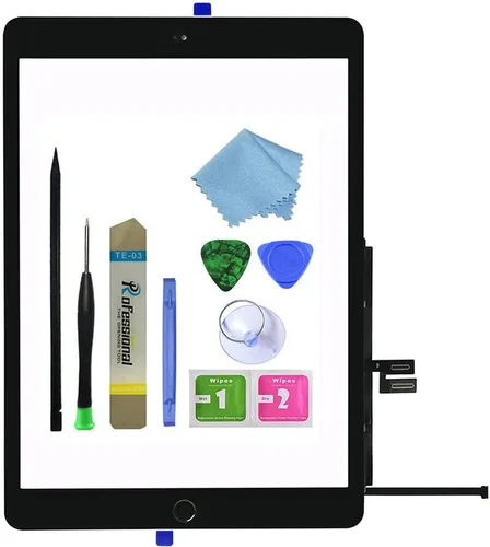 para iPad 9 2021 9ª generación de reemplazo de digitalizador de pantalla táctil A2602 A2603 A2604 A2605 con botón de inicio, soporte de cámara,