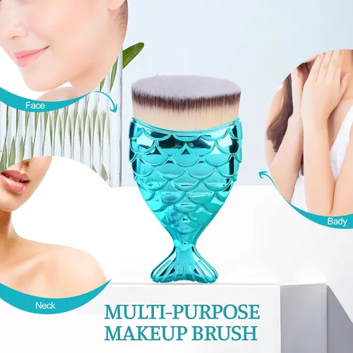 Vista 2 de UNIMEIX Cepillo de protección solar para cara, aplicador de protector solar para niños, brochas de maquillaje para base líquida, polvo, crema, Azul