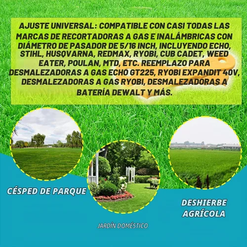Vista 6 de ORAEVY 30 cuchillas de nailon de repuesto Push-N-Load compatibles con Weed Warrior 3 cuchillas y cabezal Pivotrim Hybrid 2-N-1, ajuste universal