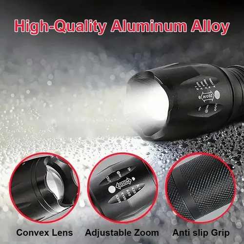 Vista 3 de Linterna, linterna pequeña de 1000 lúmenes altos, linterna de mano impermeable para camping, ciclismo, senderismo, uso al aire libre y en el hogar