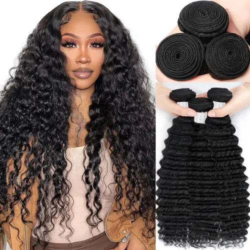 Vista 6 de 3 manojos de cabello humano brasileño virgen 12A de 10, 12, 14 pulgadas, 100% sin procesar, extensiones de cabello humano virgen brasileño