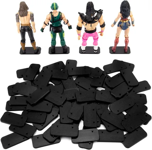 Vista 11 de SIXPOINTS Soporte para figura de acción de 6 pulgadas, base de plástico negro, soporte de soporte de modelo compatible con figuras de juguete 1/12