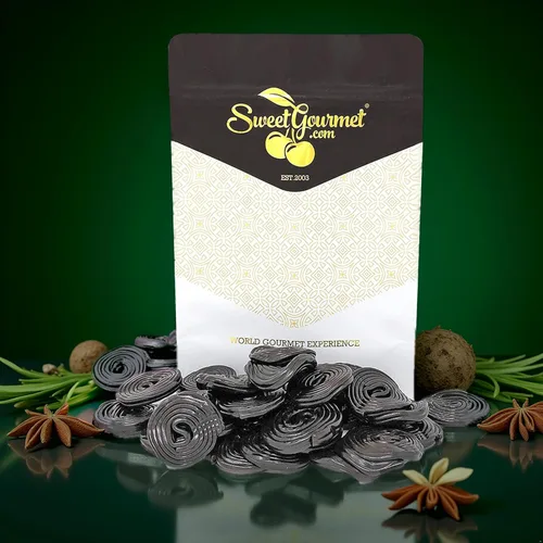 Vista 7 de Ruedas de Regaliz Negro Italiano Caramelos a Granel Colores y Sabores Naturales, Sin OGM 1 Libra