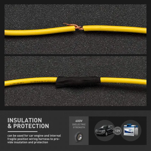 Vista 4 de Cinta de arnés de cables de 3/4 pulgadas x 82 pies (2 rollos), cinta eléctrica de tela automotriz de alta temperatura, alta resistencia a