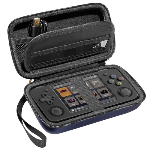 Vista 8 de Roseliya Hard Carrying Case for RG35XX H Retro Handheld Game Console, Game Travel Storage Holder with Mesh pocket and Accessory Pockets for