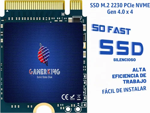Vista 2 de GAMERKING Disco duro de estado sólido interno M.2 2230 SSD NVMe PCIe Gen 4.0X4 de 256 GB, compatible con PS5, Steam Deck, Microsoft Surface 2230