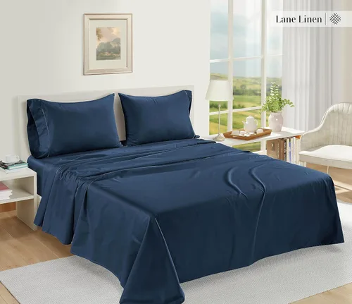 Vista 2 de LANE LINEN Sábanas divididas tamaño King para camas ajustables, juego de sábanas de 1000 hilos de 5 piezas, 100% algodón egipcio, tejido satinado