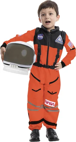 Spooktacular Creations - Disfraz de astronauta con casco, traje espacial para niños pequeños, disfraz de astronauta de Halloween para niños para