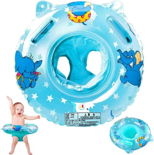 Walsai Flotador de natación para bebé, anillo de natación inflable con asiento flotante para niños de 6 meses a 6 años Azul
