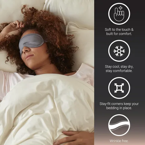 Vista 2 de SHEEX Juego de sábanas Original Performance con 2 fundas de almohada, tela ultra suave que ventila mejor que el algodón