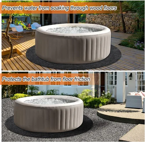Vista 4 de NOVWANG Tapete para bañera de hidromasaje de 72 pulgadas, protector grande lavable sobre el suelo, almohadilla de engrosamiento que absorbe agua