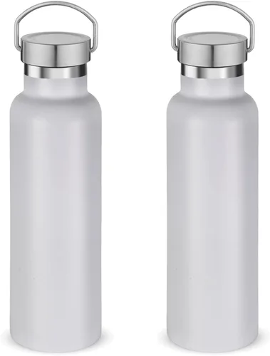Vista 38 de Neihepal Paquete de 4 botellas de agua aisladas de 20 onzas, botella deportiva de doble pared de acero inoxidable con tapa de asa, termo