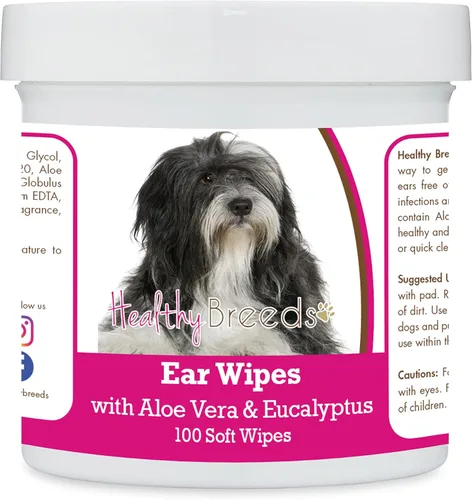Vista 149 de Healthy Breeds Shih Tzu Toallitas de limpieza de oídos con aloe y eucalipto para perros, 100
