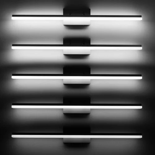 Vista 6 de mirrea Lámpara LED moderna de tocador de 36 pulgadas para iluminación de baño, regulable, 36 W, níquel cepillado (blanco frío, 5000 K)